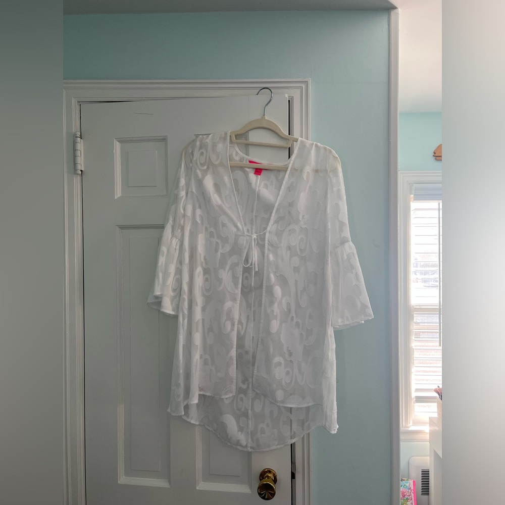 white lilly pulitzer cover up tie string for summer
